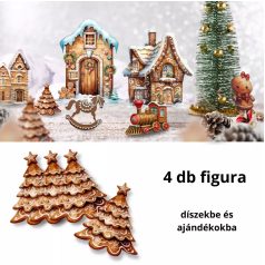 Nyomtatott dekorkarton - Mézeskalács fenyő - 4 db/csomag