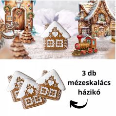    Nyomtatott dekorkarton - Mézeskalács kunyhó - 3 db/csomag
