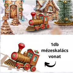  Nyomtatott dekorkarton - Mézeskalács vonat - 10x7,8 cm