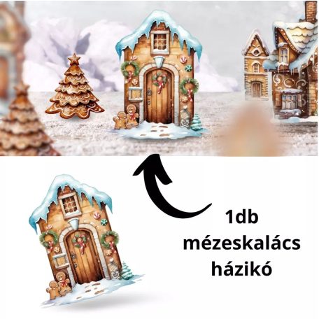  Nyomtatott dekorkarton - Mézeskalács ajtó - mézikkel