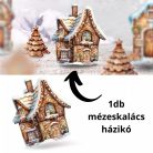 Nyomtatott dekorkarton - Mézeskalács házikó - 15 cm