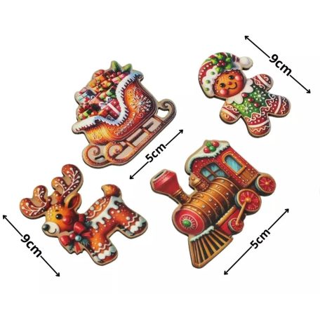 Nyomtatott dekorkarton - Mézeskalács szett - 4 db/csomag