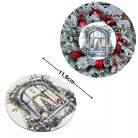 Nyomtatott fa tábla koszorú közép - Karácsonyi ablak grincs - 11,8 cm, 14,8 cm