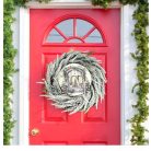 Nyomtatott fa tábla koszorú közép - Karácsonyi ablak grincs - 11,8 cm, 14,8 cm