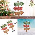 Nyomtatott dekorkarton - Karácsonyi útjelző tábla - 2 db/csomag
