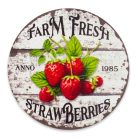 Nyomtatott dekorkarton - Eper farm koszorúközép - 11,8 cm