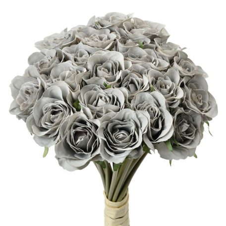  Rózsa csokor - Szürke - 30 cm