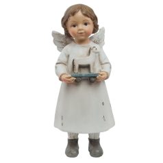 Angyal figura hintalóval álló - 6x5x14 cm