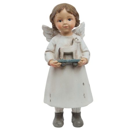 Angyal figura hintalóval álló - 6x5x14 cm