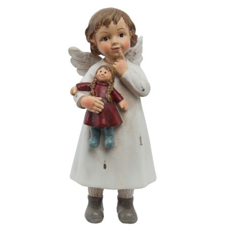 Angyal figura babával álló - 6x5x14 cm 