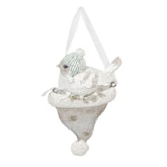 Clayre & Eef - Madár sapkában függődísz - 6x3x11cm 