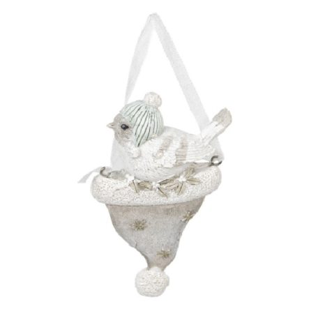 Clayre & Eef - Madár sapkában függődísz - 6x3x11cm 