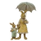 Clayre & Eef - Esernyős nyuszimama kisnyuszival - 13 cm  - Raktáron