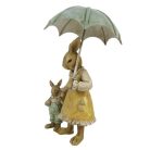 Clayre & Eef - Esernyős nyuszimama kisnyuszival - 13 cm  - Raktáron