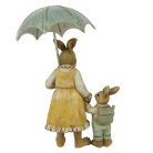 Clayre & Eef - Esernyős nyuszimama kisnyuszival - 13 cm  - Raktáron