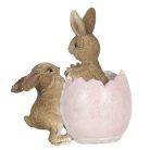 Clayre & Eef - Nyuszi gyerekek rózsaszin tojással - 10 cm - Raktáron