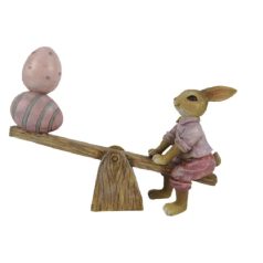   Clayre & Eef - Nyuszi mérleghintán - 16x3x12 cm - Raktáron