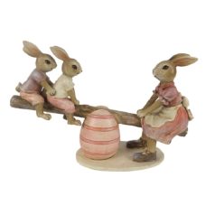   Clayre & Eef - Mérleghintázó nyuszimama nyuszigyerekekkel - 20 cm - Raktáron