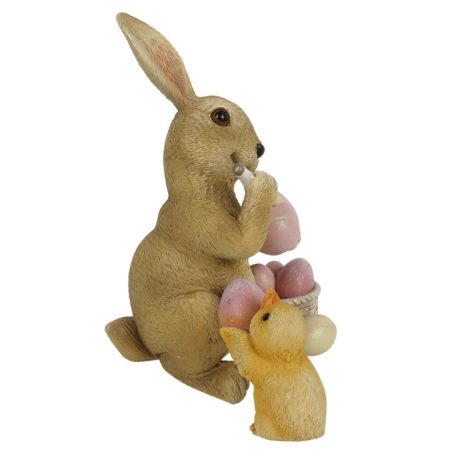 Clayre & Eef - Tojásfestő nyuszi figura - 9x9x13 cm - Raktáron