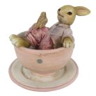Clayre & Eef - Nyuszifiú csészében rózsaszín - 10 cm - Raktáron
