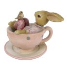 Clayre & Eef - Nyuszifiú csészében rózsaszín - 10 cm - Raktáron