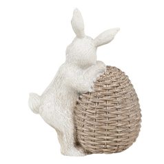   Clayre & Eef - Nyuszi figura fonott tojással -  8x5x11 cm - Raktáron