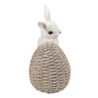Clayre & Eef - Nyuszi figura fonott tojással -  8x5x11 cm - Raktáron