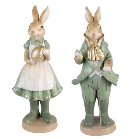 Klasszikus zöld nyúl figura tojással - 40 cm - Raktáron