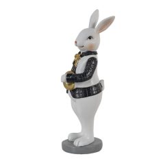 Nyuszifiú figura fekete-fehér - 5x5x15 cm