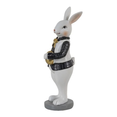 Nyuszifiú figura fekete-fehér - 5x5x15 cm