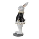 Nyuszilány figura táskával - fekete-fehér - 5x5x15 cm