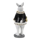 Nyuszilány figura táskával - fekete-fehér - 5x5x15 cm