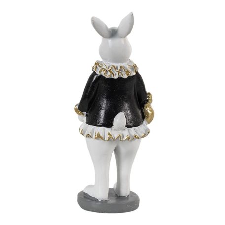 Nyuszilány figura táskával - fekete-fehér - 5x5x15 cm