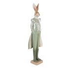 Elegáns klasszikus zöld nyúl figura - 17x15x40 cm