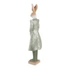 Elegáns klasszikus zöld nyúl figura - 17x15x40 cm