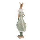 Elegáns klasszikus zöld nyúl figura - 14x10x44 cm