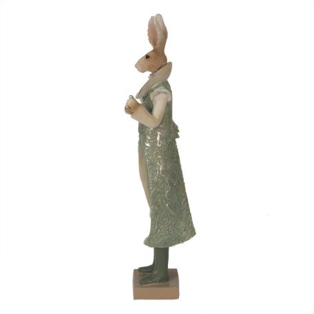 Elegáns zöld nyúl figura fiú - 11x8x33 cm - Raktáron