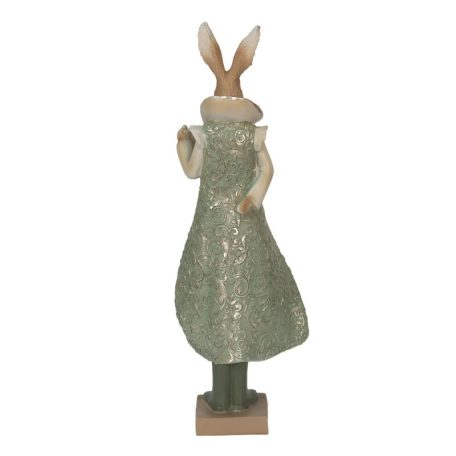 Elegáns zöld nyúl figura fiú - 11x8x33 cm - Raktáron