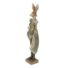 Elegáns zöld nyúl figura lány - 11x8x33 cm - Raktáron