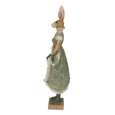 Elegáns zöld nyúl figura lány - 11x8x33 cm - Raktáron