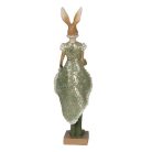 Elegáns zöld nyúl figura lány - 11x8x33 cm - Raktáron