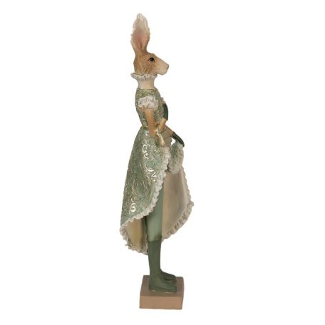 Elegáns zöld nyúl figura lány - 11x8x33 cm - Raktáron