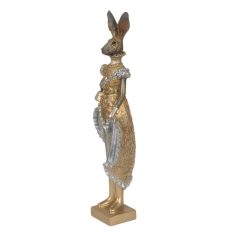   Clayre & Eef - Elegáns nyúl lány arany-szürke - 33 cm - Raktáron
