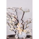 Nyúl figura kék triciklin, virágokkal - 13 cm
