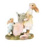 Clayre & Eef - Nyuszimama és nyuszigyerek répával - 13 cm - Raktáron