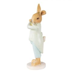Nyúl figura virág formájú furulyával - 16 cm