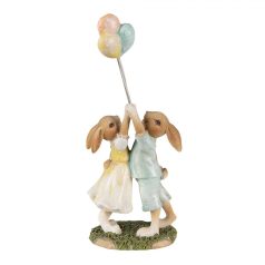 Nyuszipár lufival - 22 cm 