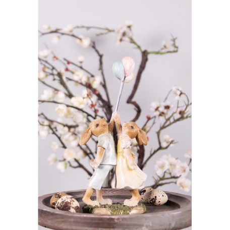 Nyuszipár lufival - 22 cm 