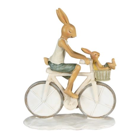  Nyuszi figura kerékpáron - 18x7x22 cm 