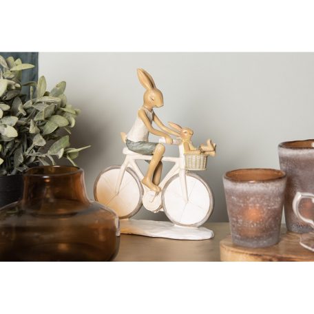  Nyuszi figura kerékpáron - 18x7x22 cm 